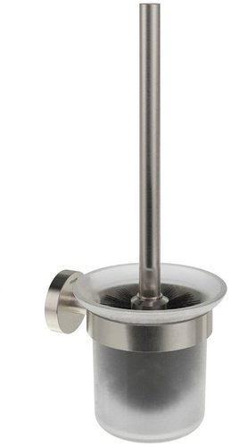 Ravak KN 410.30SSB Holder with toilet brush and container, brushed stainless steel - Toilet Brush - Main image