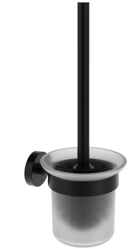 Ravak KN 410.20BLM Holder with toilet brush and container, black matt - Toilet Brush - Main image