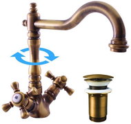 Slezák-RAV MK321/8SM Morava Retro Washbasin mixer, old brass - Tap