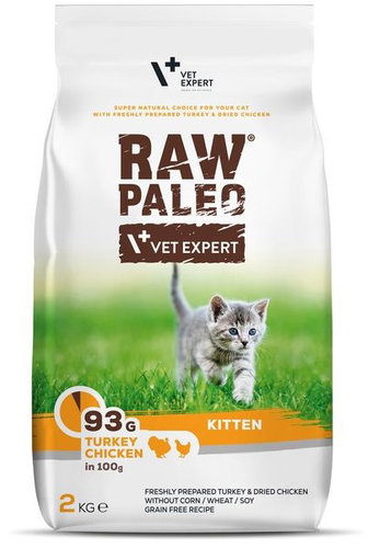 RAW PALEO Kitten - Turkey and Chicken Kibble for Kittens 2kg - Cat Kibble - Main image