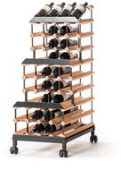 RAXI Mobile Wine Rack in-line - 48 Bottles - Wine Stand