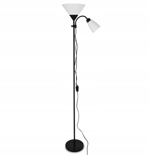 Agnes smart LED floor lamp, black, with adjustable reading light, 2xE27 Main image Agnes smart LED floor lamp, black, with adjustable reading light, 2xE27 - Floor Lamp - Main image