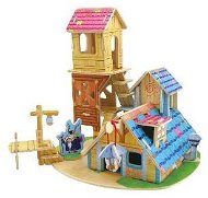  Wooden 3D Puzzle - Small house with tower  - Jigsaw