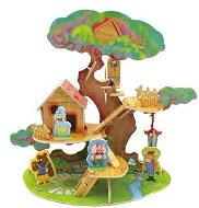 Drevené 3D Puzzle - Domček na strome so zvieratkami - Puzzle