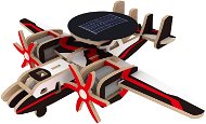 Wooden 3D Puzzle - Military solar plane with colourful radar - Jigsaw