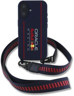 Red Bull Silicone Vertical Logo MagSafe Back Cover + Crossbody Strap for iPhone 16 Navy - Phone Cover