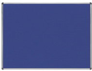 ROCADA 6604, textile, aluminium frame, 120 x 90 cm, blue - Notice-board