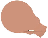 ROCADA Skin Shape Idea 6460-3012, frameless, bulb shape, 115 x 75 cm, red-beige RAL 3012 - Magnetic Board