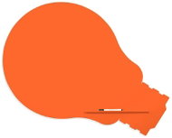 ROCADA Skin Shape Idea 6461-2008, frameless, bulb shape, 150 x 100 cm, orange RAL 2008 - Magnetic Board