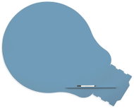 ROCADA Skin Shape Idea 6461-5024, frameless, bulb shape, 150 x 100 cm, pastel blue RAL 5024 - Magnetic Board