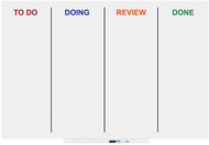 ROCADA Skin Agile 6421AG, frameless, kanban print, 150 x 100 cm, lacquered, white - Magnetic Board