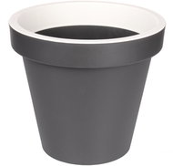 Plastkon Metro Twist 'n' Roll, antracitová-bílá 29 cm - Květináč