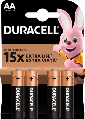 Duracell Rechargeable AA 2500mAh Batteries, 4 Pcs 