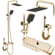 REA ROB shower set with thermostat, gold (REA-P6625) - Shower Set