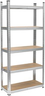 Rebel RB-1255 Metal storage rack, 5 shelves, 150 × 70 × 30 cm, 750 kg, silver - Shelving Unit