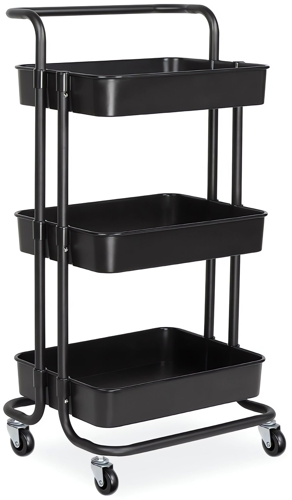 Verk 27491 Háromszintes fém, kerekekkel 76 × 43 × 36 cm, fekete szín