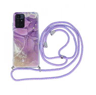 TopQ Kryt Xiaomi Redmi 10 Marble fialový se šňůrkou 98543 - Phone Cover