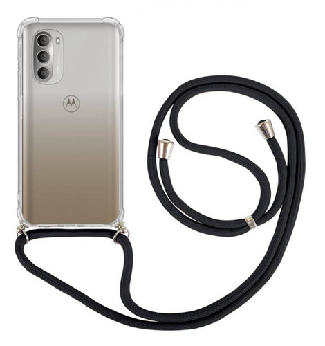 TopQ Kryt Motorola Moto G51 5G s černou šňůrkou průhledný 95822 - Phone Cover - Main image