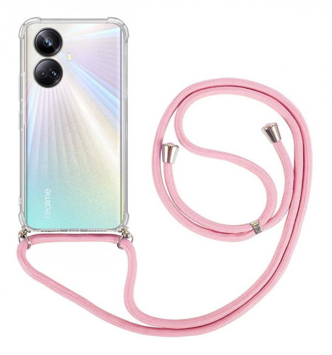 TopQ Kryt Realme 10 s růžovou šňůrkou průhledný 98044 - Phone Cover - Main image