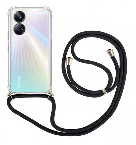 TopQ Kryt Realme 10 s černou šňůrkou průhledný 98043 - Phone Cover - Main image