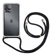 TopQ Kryt Motorola Edge 30 Fusion s čiernou šnúrkou priehľadný 97919 - Kryt na mobil
