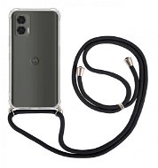 TopQ Kryt Motorola Moto G73 s černou šňůrkou průhledný 98165 - Phone Cover