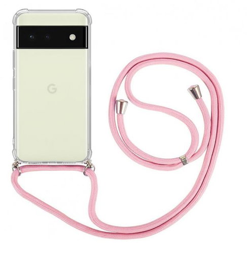 TopQ Kryt Google Pixel 6a 5G s růžovou šňůrkou průhledný 97914 - Phone Cover - Main image