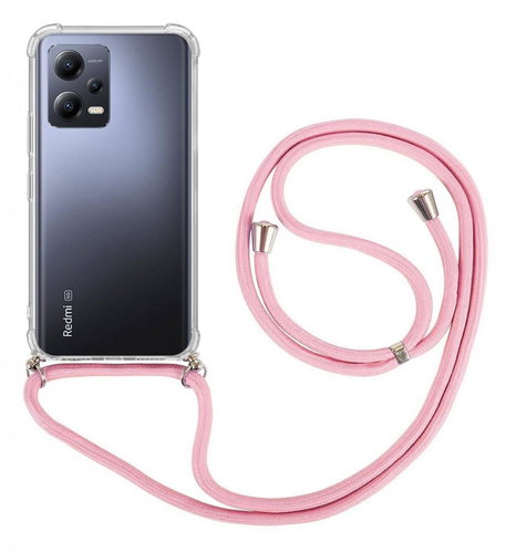 TopQ Kryt Xiaomi Redmi Note 12 5G s růžovou šňůrkou průhledný 96518 - Phone Cover - Main image
