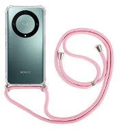 TopQ Kryt Honor Magic5 Lite 5G s růžovou šňůrkou průhledný 95759 - Phone Cover