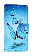 TopQ Puzdro Xiaomi Redmi Note 12 Pro+ 5G knižkové Modré motýliky 95726 - Puzdro na mobil