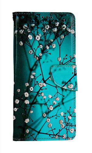 TopQ Housing Motorola Moto G51 5G booklet Blue with flowers 95551 - Phone Case - Main image