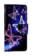 TopQ Puzdro Honor Magic5 Lite 5G knižkové Modré s motýlikmi 95504 - Puzdro na mobil