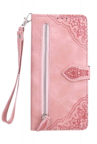 TopQ Pouzdro Xiaomi Redmi 9T knížkové se zipem růžové 96635 - Phone Case - Main image
