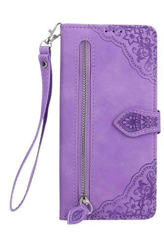 TopQ Pouzdro Xiaomi Redmi 9T knížkové se zipem fialové 96633 - Phone Case - Main image