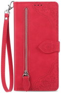 TopQ Pouzdro Xiaomi Redmi Note 12 Pro+ 5G knížkové se zipem červené 96749 - Phone Case