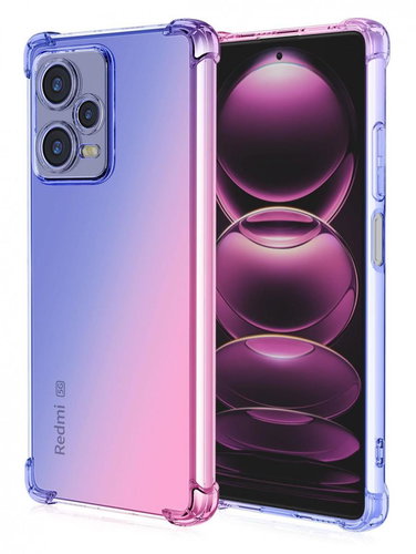 TopQ Kryt Xiaomi Redmi Note 12 Pro+ 5G Shock duhový modro-růžový 96732 - Phone Cover - Main image