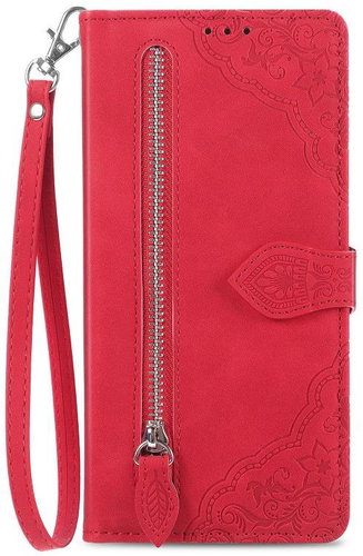 TopQ Pouzdro Xiaomi Redmi Note 12 Pro 5G knížkové se zipem červené 96624 - Phone Case - Main image
