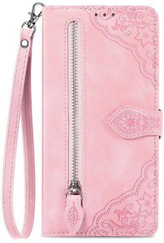 TopQ Pouzdro Xiaomi Redmi Note 12 Pro 5G knížkové se zipem růžové 96621 - Phone Case - Main image