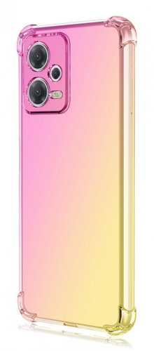 TopQ Kryt Xiaomi Redmi Note 12 Pro 5G Shock duhový růžovo-žlutý 96612 - Phone Cover - Main image