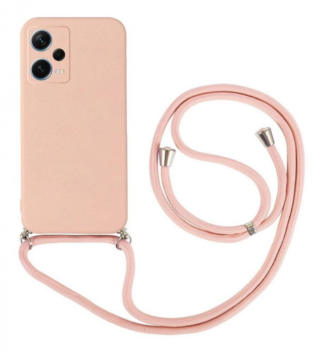 TopQ Kryt Xiaomi Redmi Note 12 Pro+ 5G růžový se šňůrkou 96769 - Phone Cover - Main image
