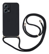 TopQ Kryt Xiaomi Redmi Note 12 Pro+ 5G černý se šňůrkou 96768 - Phone Cover