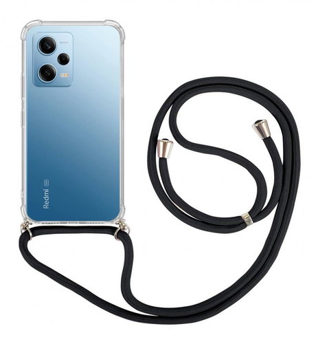 TopQ Kryt Xiaomi Redmi Note 12 Pro 5G s černou šňůrkou průhledný 96634 - Phone Cover - Main image