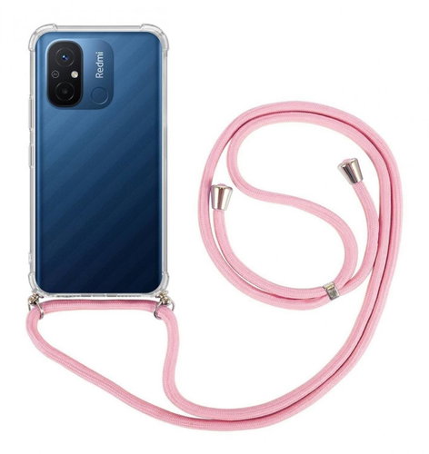 TopQ Kryt Xiaomi Redmi 12C s růžovou šňůrkou průhledný 96216 - Phone Cover - Main image