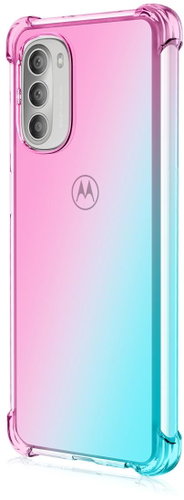 TopQ Kryt Motorola Moto G51 5G Shock duhový mentolovo-růžový 95786 - Phone Cover - Main image