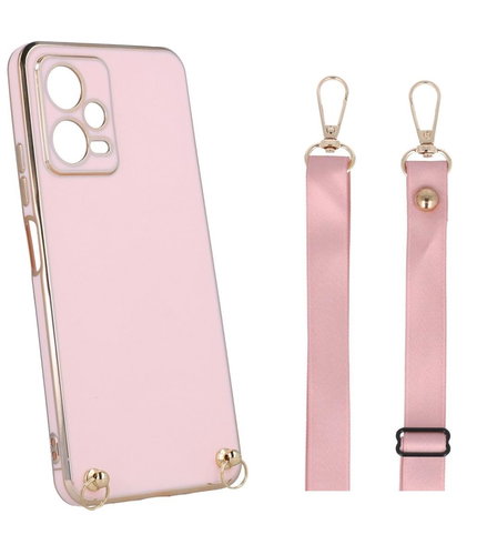 TopQ Kryt Xiaomi Redmi Note 12 5G Fancy růžový se šňůrkou 96458 - Phone Cover - Main image