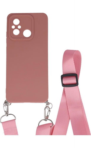 TopQ Kryt Xiaomi Redmi 12C Elegance růžový se šňůrkou 96236 - Phone Cover - Main image
