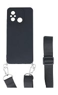 TopQ Kryt Xiaomi Redmi 12C Elegance čierny so šnúrkou 96234 - Kryt na mobil