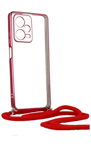 TopQ Kryt Xiaomi Redmi Note 12 Pro 5G Frame červený se šňůrkou 96658 - Phone Cover - Main image