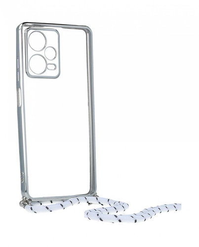 TopQ Kryt Xiaomi Redmi Note 12 Pro 5G Frame stříbrný se šňůrkou 96656 - Phone Cover - Main image