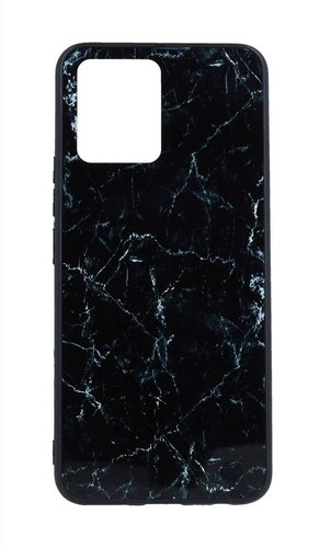 TopQ Kryt Marble Realme 8 pevný Smoky Black 97545 - Phone Cover - Main image